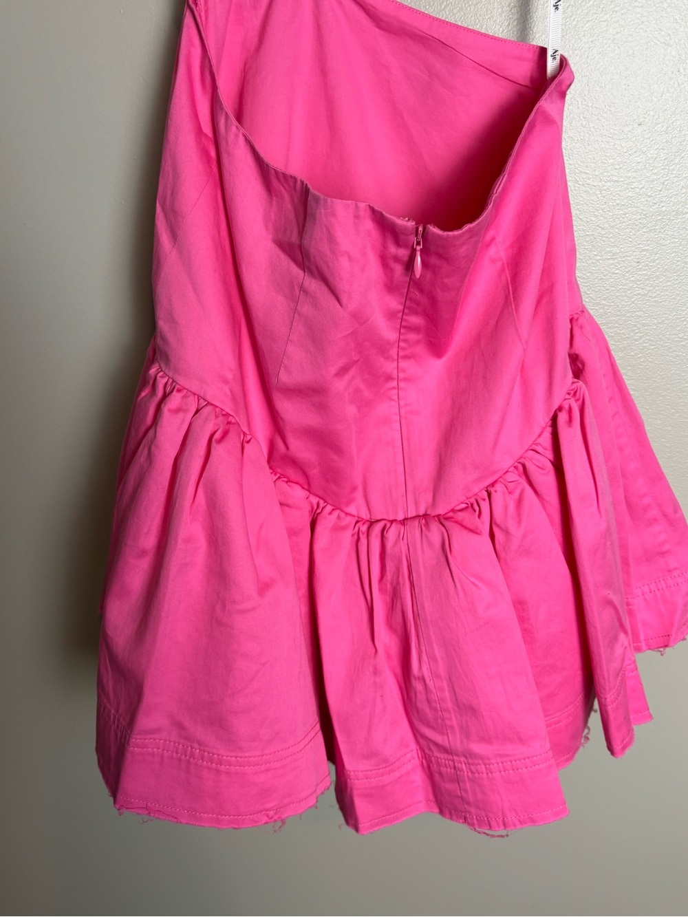 Aje Solstice Ring-Front Cutout 100% Cotton Mini Dress in Bright Pink Size 6 - Picture 9 of 16